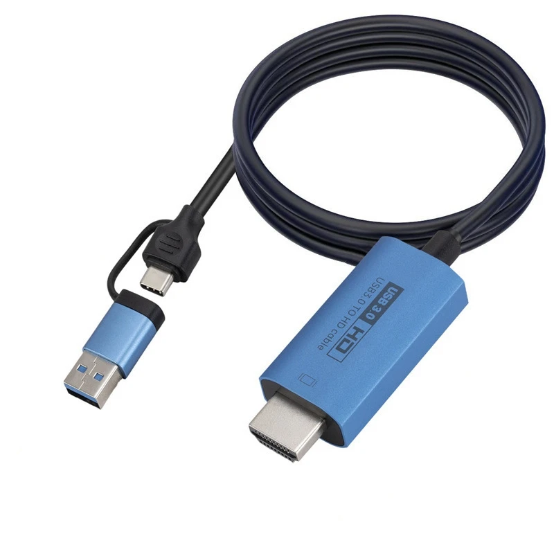 Cable adaptador para teléfono a TV, tipo C/micro-usb a HDMI, adaptador Compatible con USB a HDMI, Cable de conversión de plástico, 1 pieza