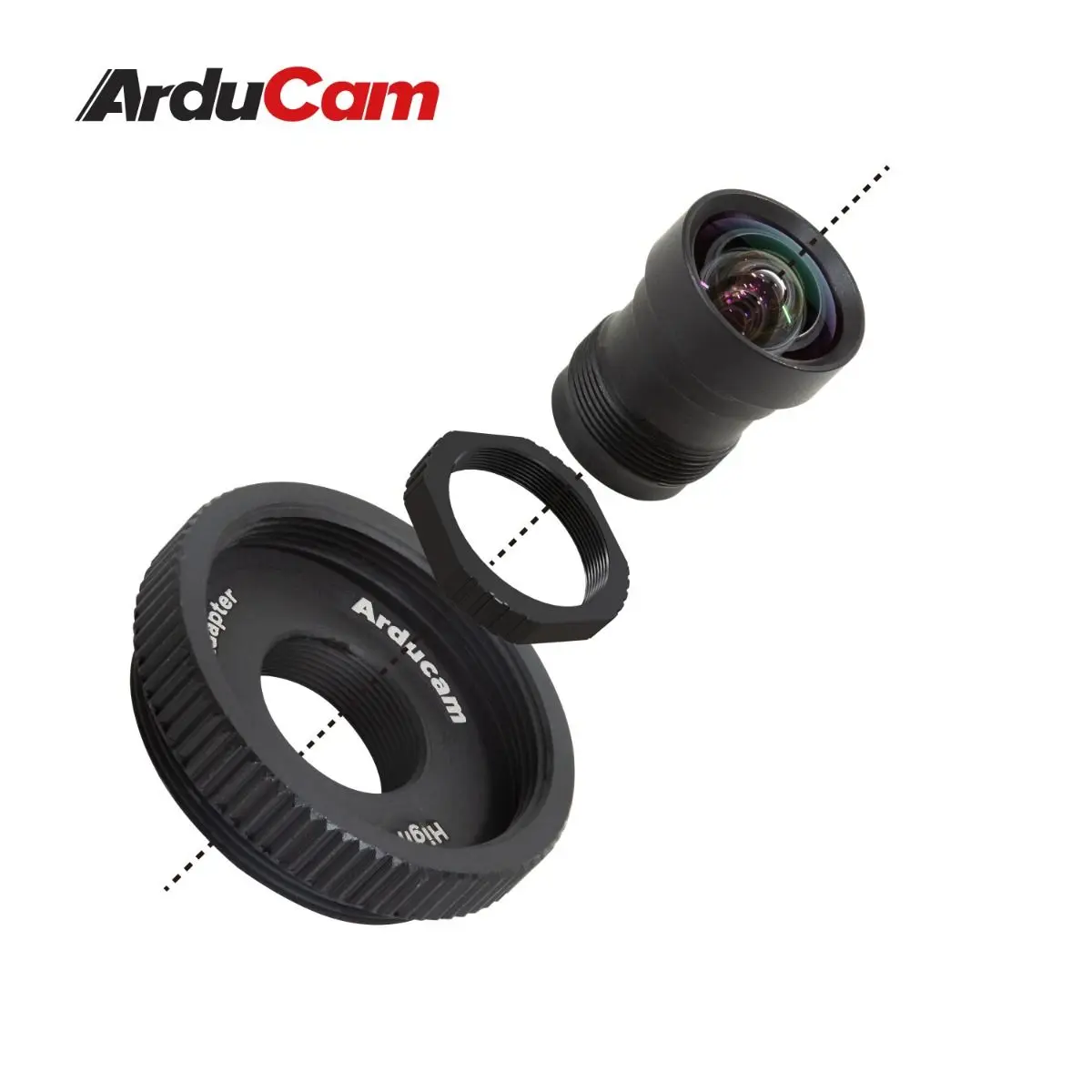 Paquete de lentes Arducam M12 de 75 grados para cámara Raspberry Pi HQ, con soporte de trípode portátil y cable de cámara negro de 2 pies/60 cm