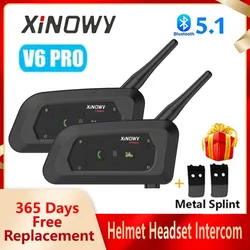 Intercomunicador Moto Bluetooth XINOWY V6 PRO Impermeable Alcance