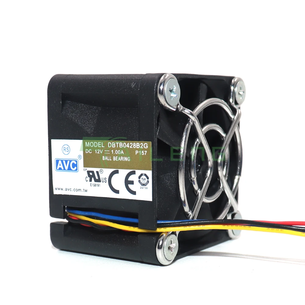 Potente ventilador de refrigeración de 40mm y 4cm con red protectora 4028 12V 1A DBTB0428B2G 40*40*28mm rodamiento de bolas doble 4 cables 4 pines PWM