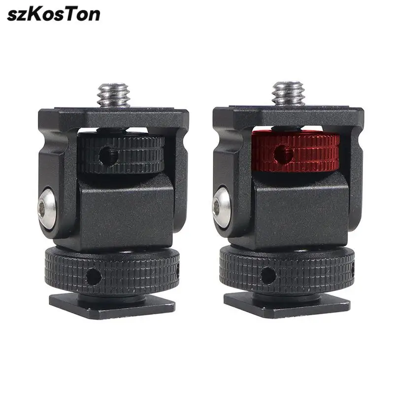 Soporte de Monitor con zapata fría para monitores de campo de cámara, soporte de montaje ajustable de 180 grados con micrófono y luz de vídeo