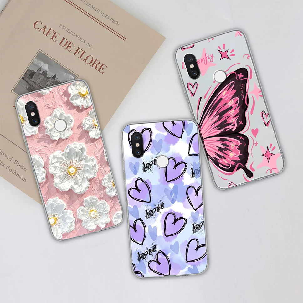 Funda para Xiaomi Mi Max 3 Pro Max 2 encantadores patrones de mariposas Funda de teléfono de silicona TPU suave para Xiaomi Max2 3 parachoques ligero