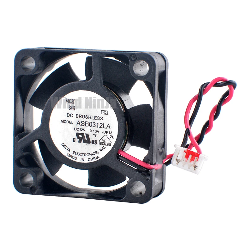 ASB0312LA Micro ventilador de refrigeración 3cm/30mm 30x30x10mm DC12V 0.10A 2 pines 8000 RPM para fuente de alimentación - Solución de enfriamiento compacta