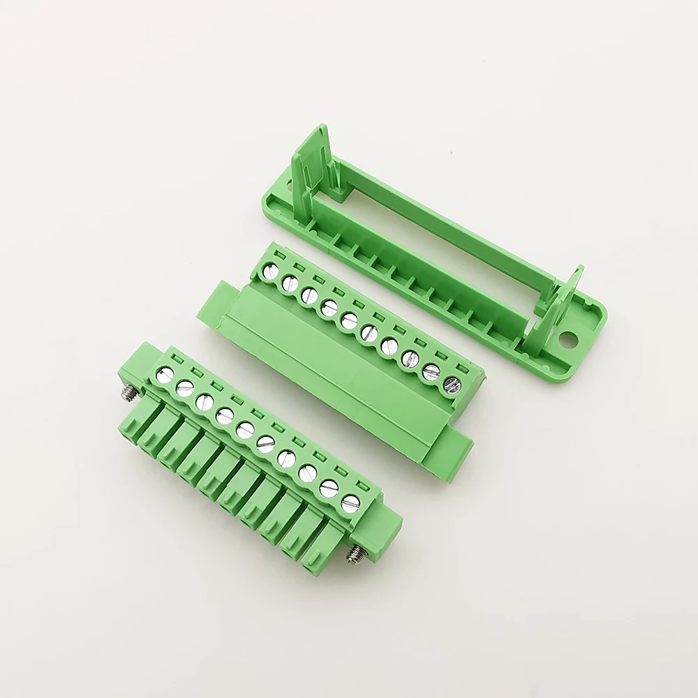 1/2 juegos de bloque de terminales de 3,81mm a través de la pared sin soldadura tipo enchufable 2P/3P/4P/5P/6P/8P/9P/10P/12P 3,81mm con Panel fijo de brida - imagen 4