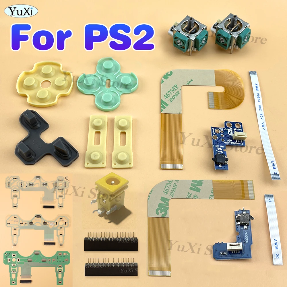 Para PS2 película conductora toma de carga puerto placa de circuito almohadilla de goma de silicona Cable flexible para PlayStation 2 70000 9000