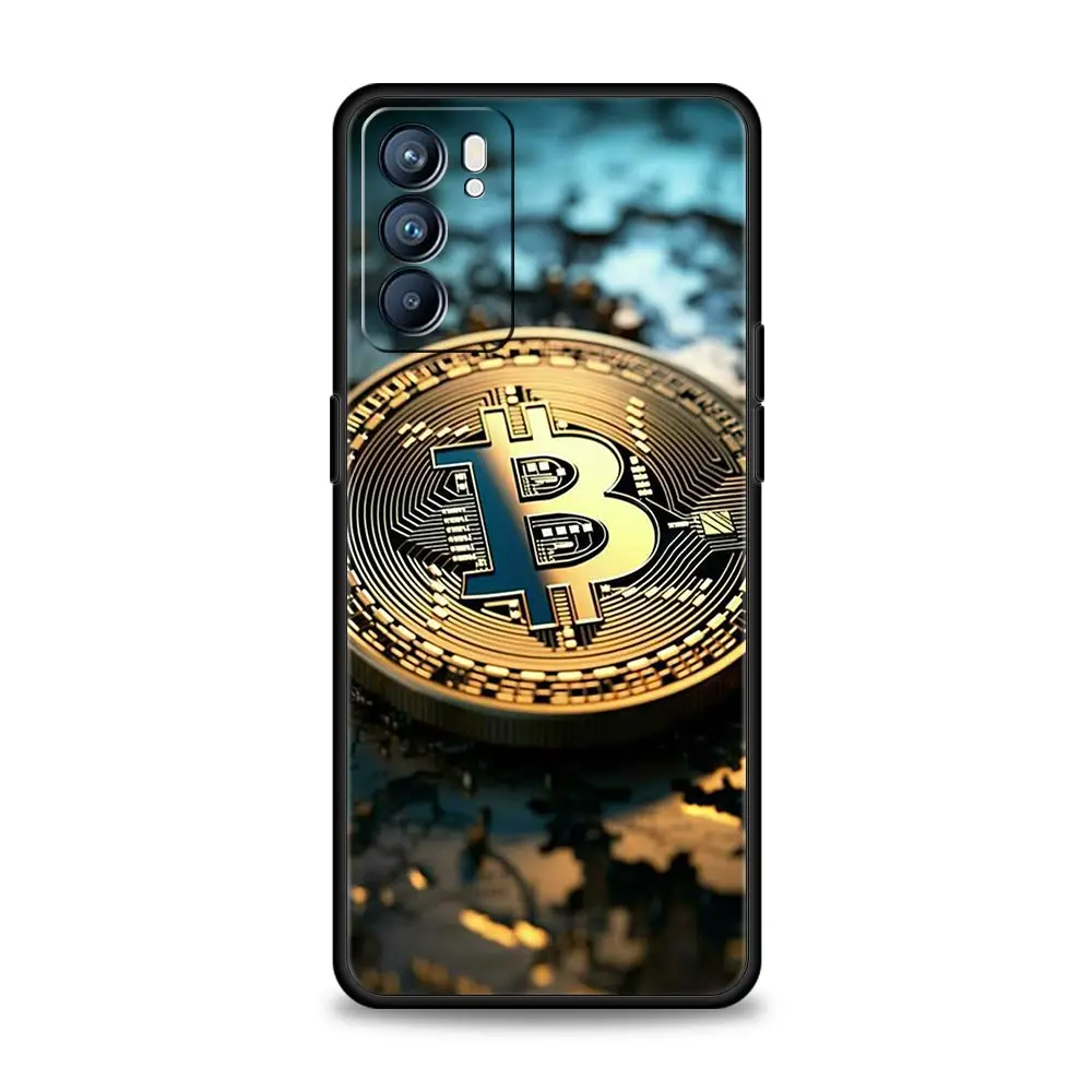 Funda de teléfono para Oppo Reno13 Reno12 Reno11 F Reno10 Pro A54 A53 A95 A76 A74 A57 A98 A80 A79 5G A78 4G, funda de lujo Bitcoin B - imagen 3