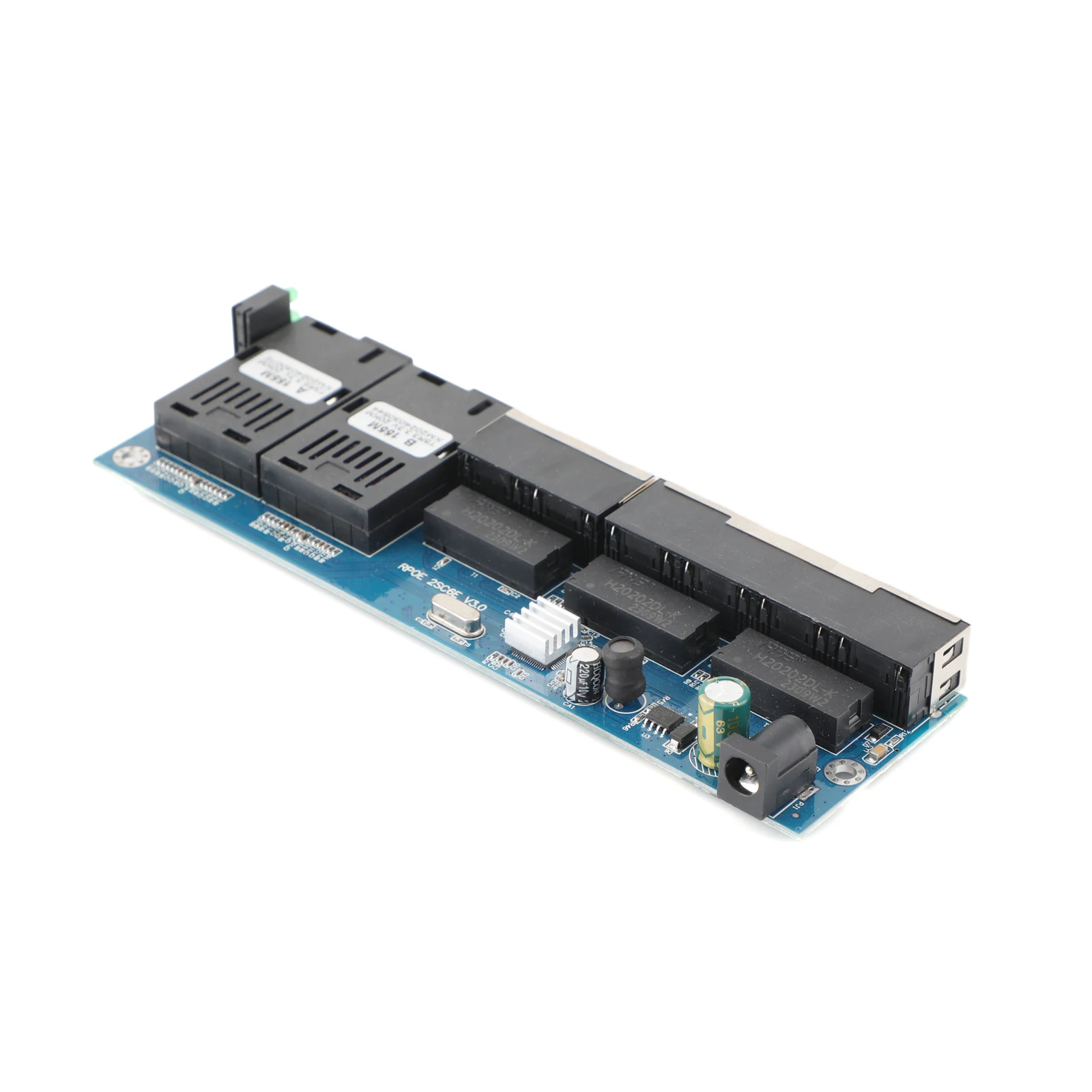 Conmutador Ethernet POE, convertidor de medios de fibra óptica de 10M/100M, placa PCBA 6 RJ45 + 2 puertos SC A + B 1310nm/1550nm 20KM - imagen 2
