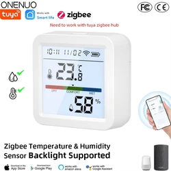 Tuya Sensor Zigbee de Temperatura y Humedad LCD, requiere hub