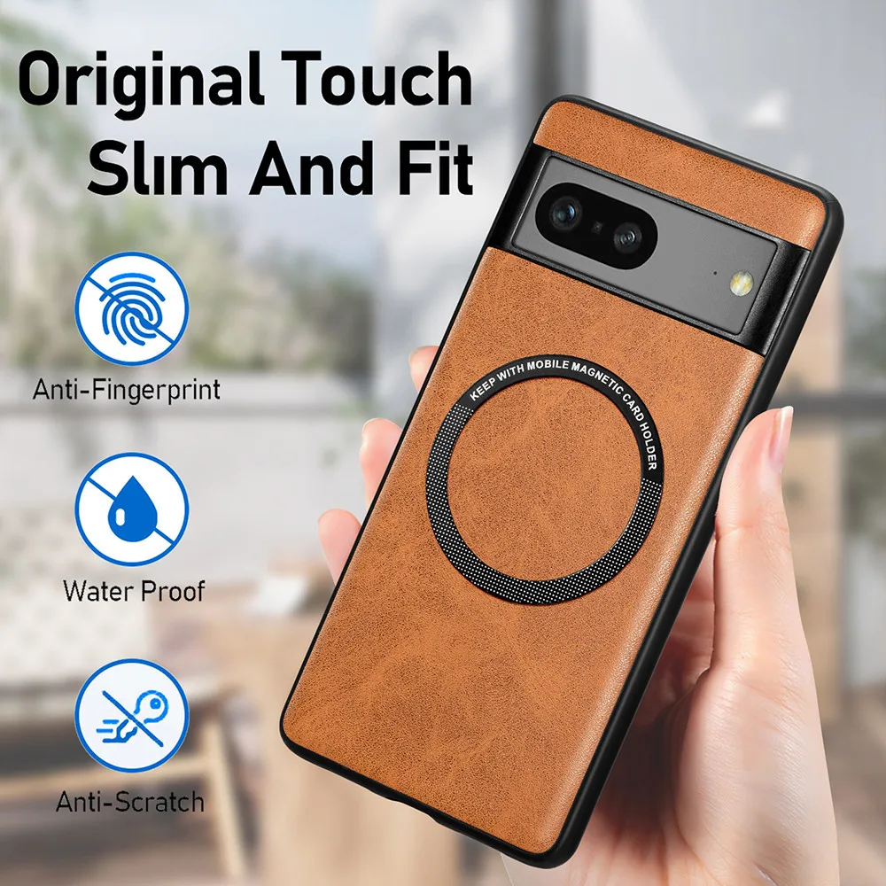 Funda protectora de cuero para Google Pixel 7 Pro, cubierta de protección de piel, Googl Goole Pixel7Pro Pixel7 7Pro, imán de carga, Coque duro trasero