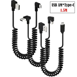 Codo USB-C macho a USB-A 2.0 en ángulo para carga y datos rápidos