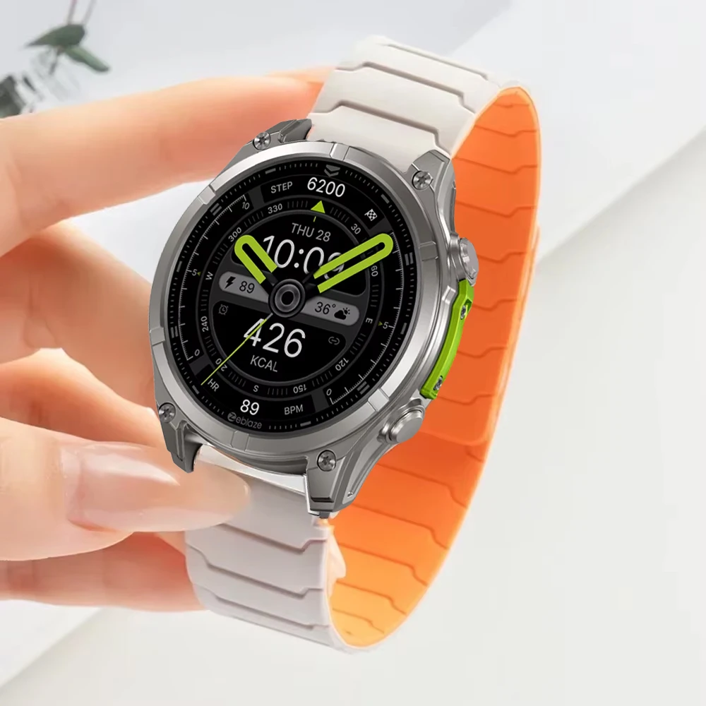 Correa magnética de silicona de 22mm para Zeblaze Vibe 8 7 7 Pro 7 Lite, banda deportiva para Zeblaze Stratos 4 3 2 Ultra/GTR GTS/Beyond 3 Pro