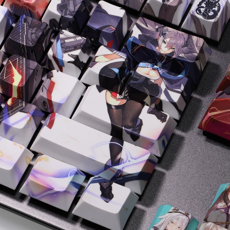 108 Keys PBT 5 Sides Dye Subbed Keycaps Cartoon Anime Gaming Key Caps Cherry Profile Azur Lane Keycap For ANSI 61 87 104 108 - imagen 3