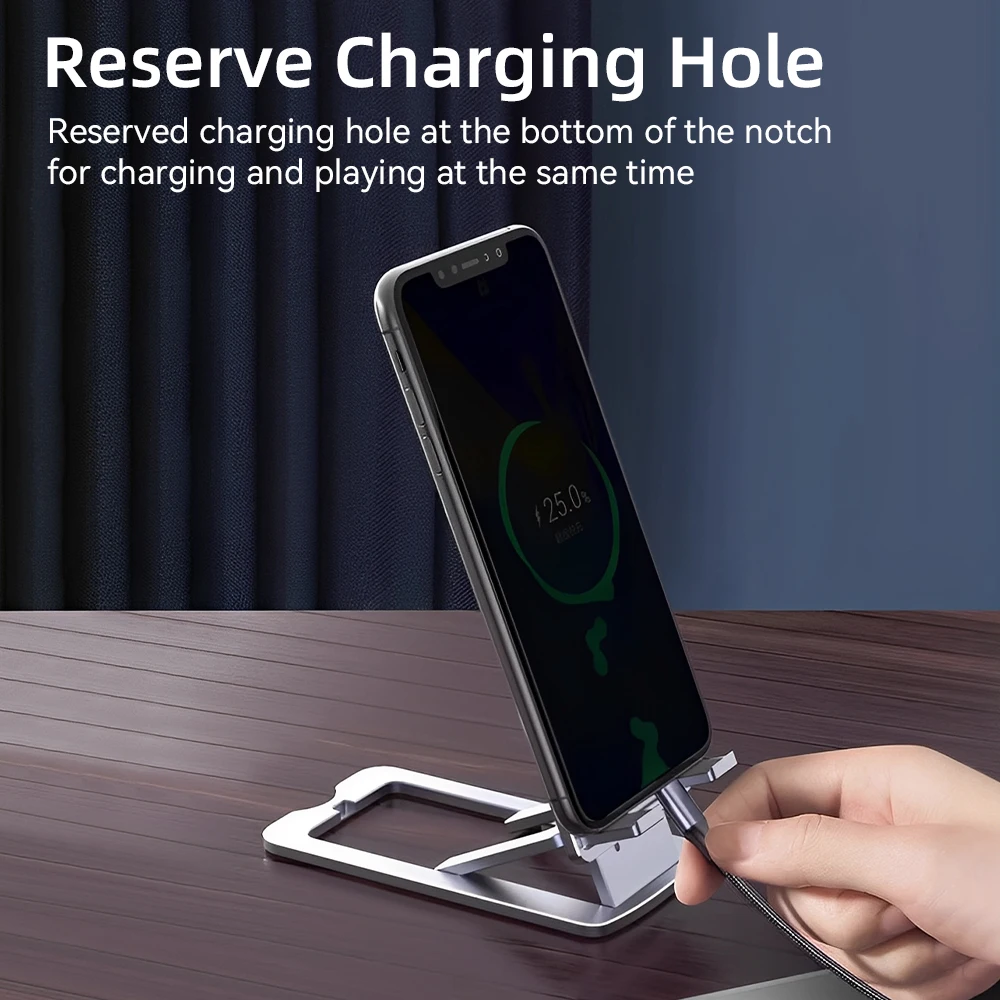 Soporte para teléfono de escritorio Soporte para teléfono móvil Soporte para teléfono celular con altura de ángulo ajustable Universal para todos los teléfonos inteligentes - imagen 3