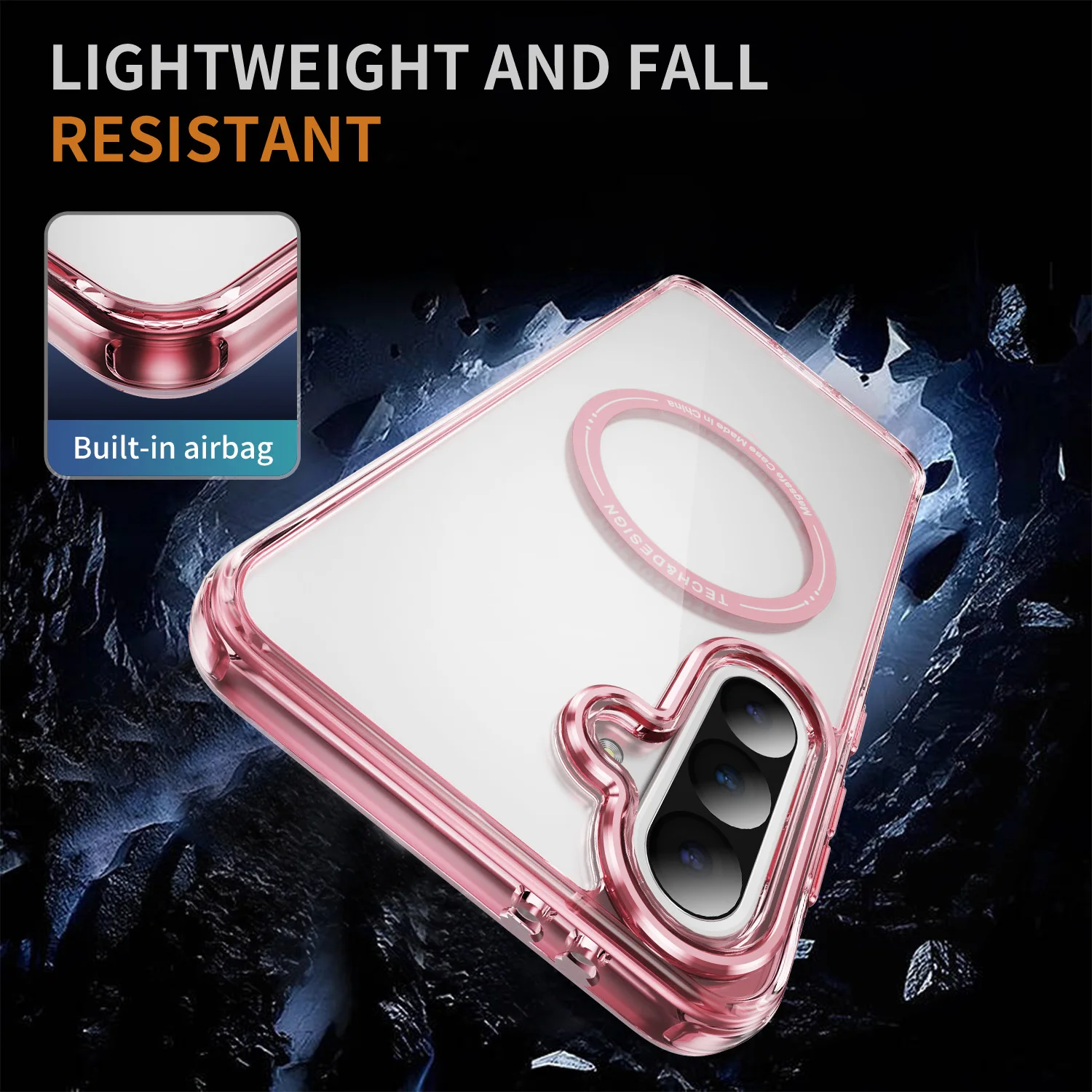 Funda transparente magnética para Samsung Galaxy S25 Ultra S24 Plus S23 A56 A55 A15 para Magsafe mate delgada cubierta a prueba de golpes - imagen 3