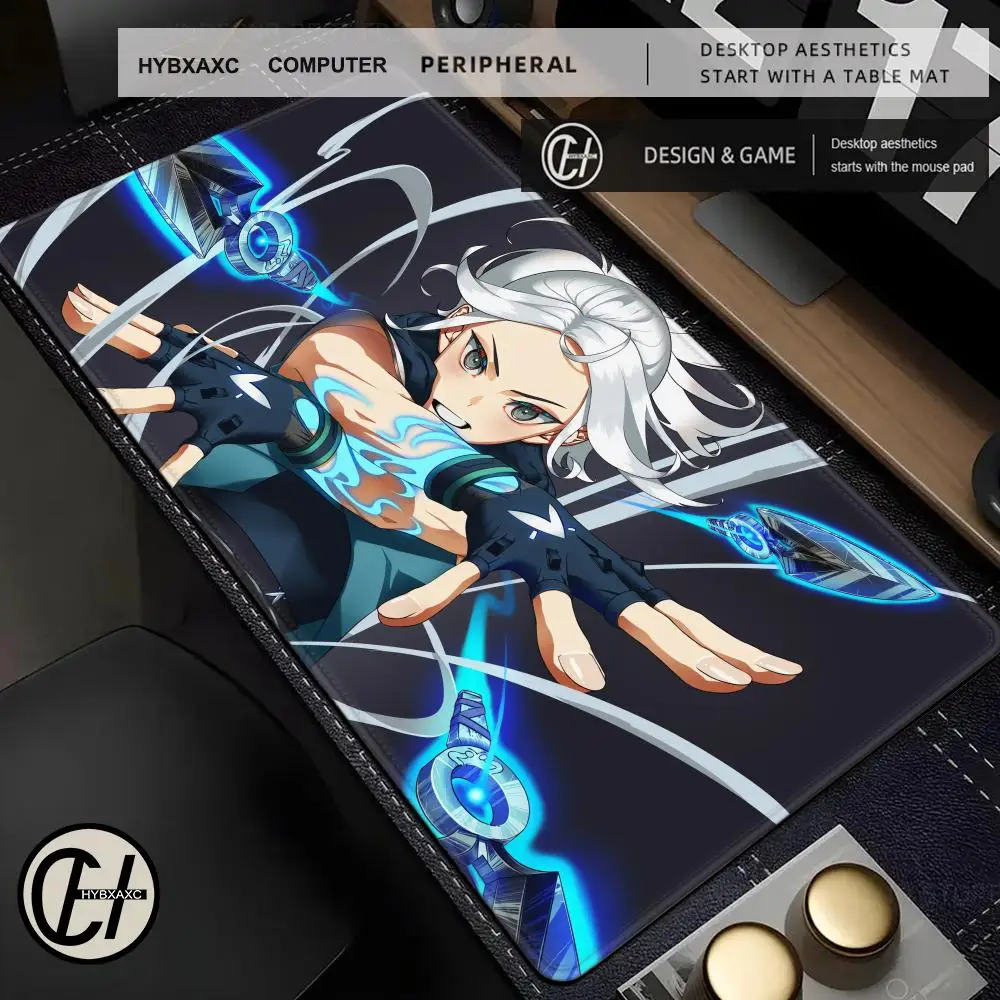 Alfombrillas de ratón v-valorant para videojuegos, alfombrilla de ordenador para Gamer Girl, escritorio Xxl, alfombra para gabinete de PC, accesorios para jugadores Kawaii, teclado, alfombrilla caliente