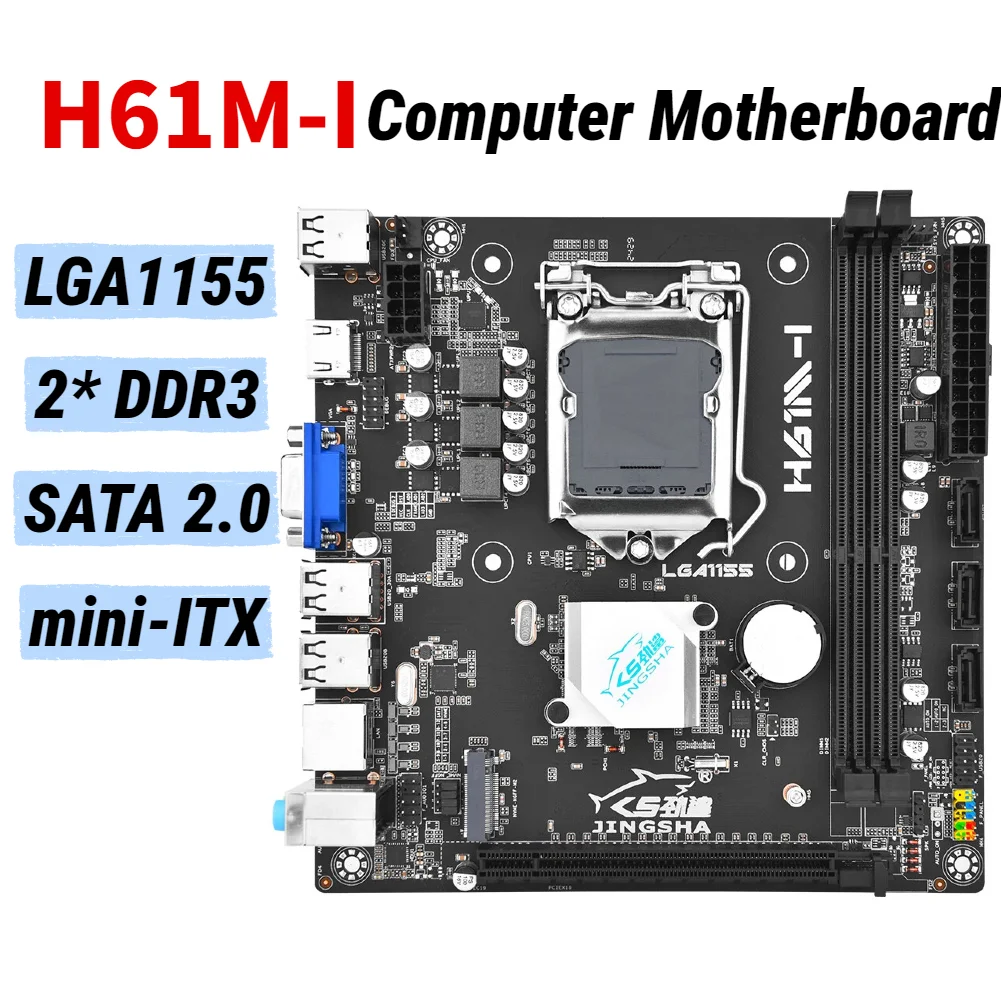 Placa base H61M-I Mini ITX LGA 1155 placa base de escritorio con condensadores totalmente sólidos DDR3 de doble canal 16GB M.2 NVME para oficina