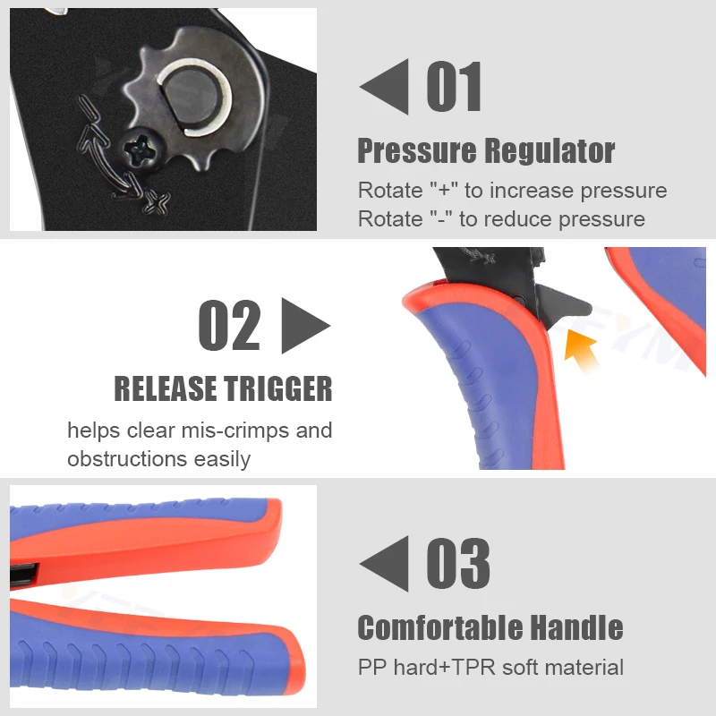 Kit de YF-05H de alicates para prensar cables coaxiales para SMA/BNC RG58, 59, 62, 174,8, 11, 188, 233 y herramientas pelacables - imagen 3