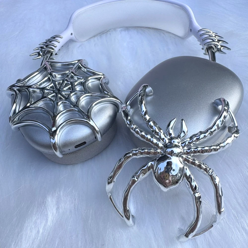 Funda para auriculares Airpods Max CoverY2k, funda para auriculares personalizada de araña plateada, accesorios, réplica de Airpods Max, regalo de decoración para auriculares - imagen 3