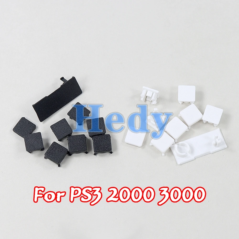 30 juegos de pies de goma, juego completo de cubierta de tapón antipolvo, tornillo, cubierta de pies de tapón de plástico para consola PS3 Slim 2000 3000 4000