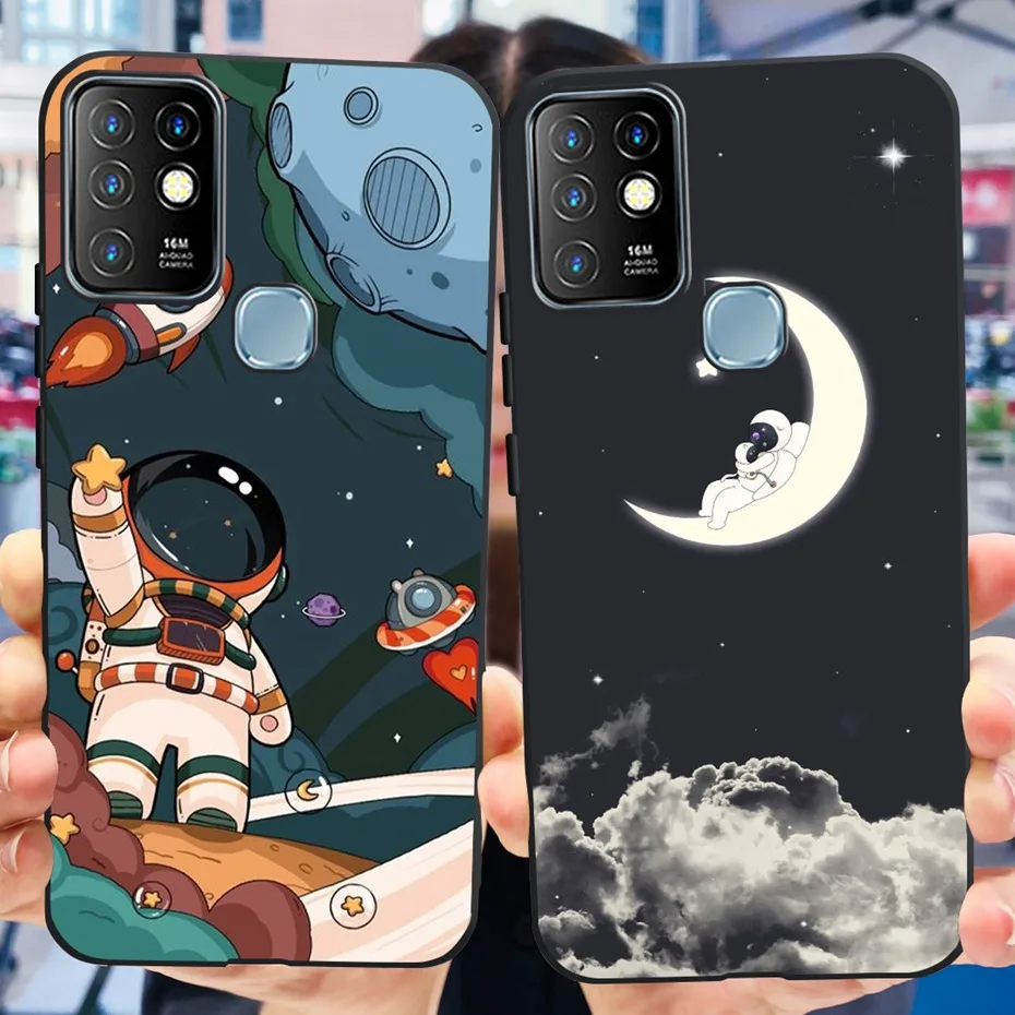 Funda de teléfono para Infinix Hot 10, cubierta trasera suave de silicona negra pintada a la moda para Infinix Hot10 X682B X682C - imagen 3