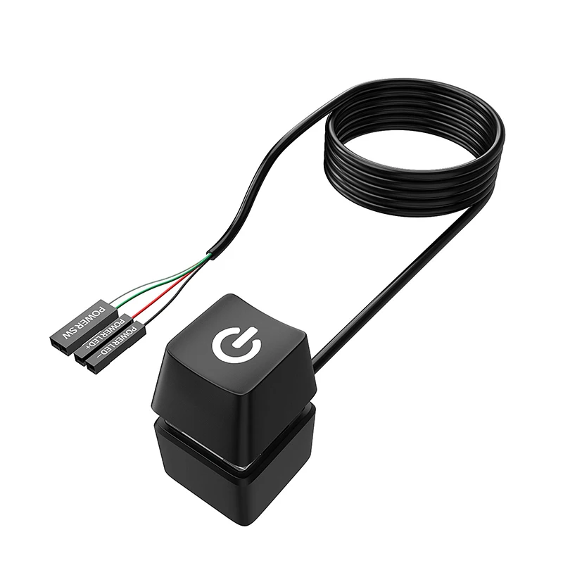 Cable de extensión de interruptor de alimentación LED de 2M, PC externo, placa base de ordenador, botón de inicio, Control de encendido/apagado para el hogar, oficina, interruptor de escritorio - imagen 3