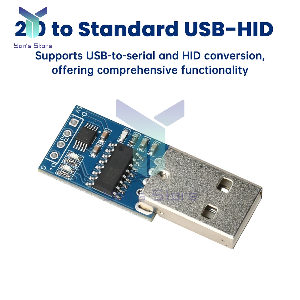 Módulo de teclado y ratón CH9329 USB a HID con Chip CH340E tamaño compacto fácil integración USB 2,0 procesamiento de señal Industrial - imagen 4