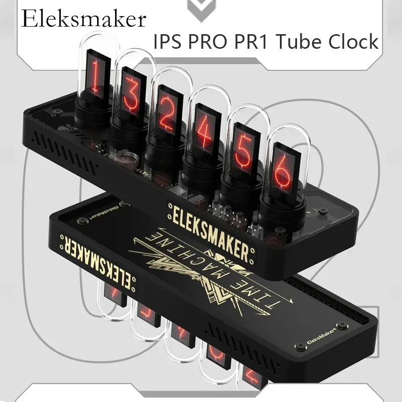 EleksMaker Steins Gate Reloj EleksTube IPS PRO PR1 Nixie Tube Digital Decoración del hogar Electrónico 6 bits RGB Retro Escritorio Aleación de aluminio - imagen 2