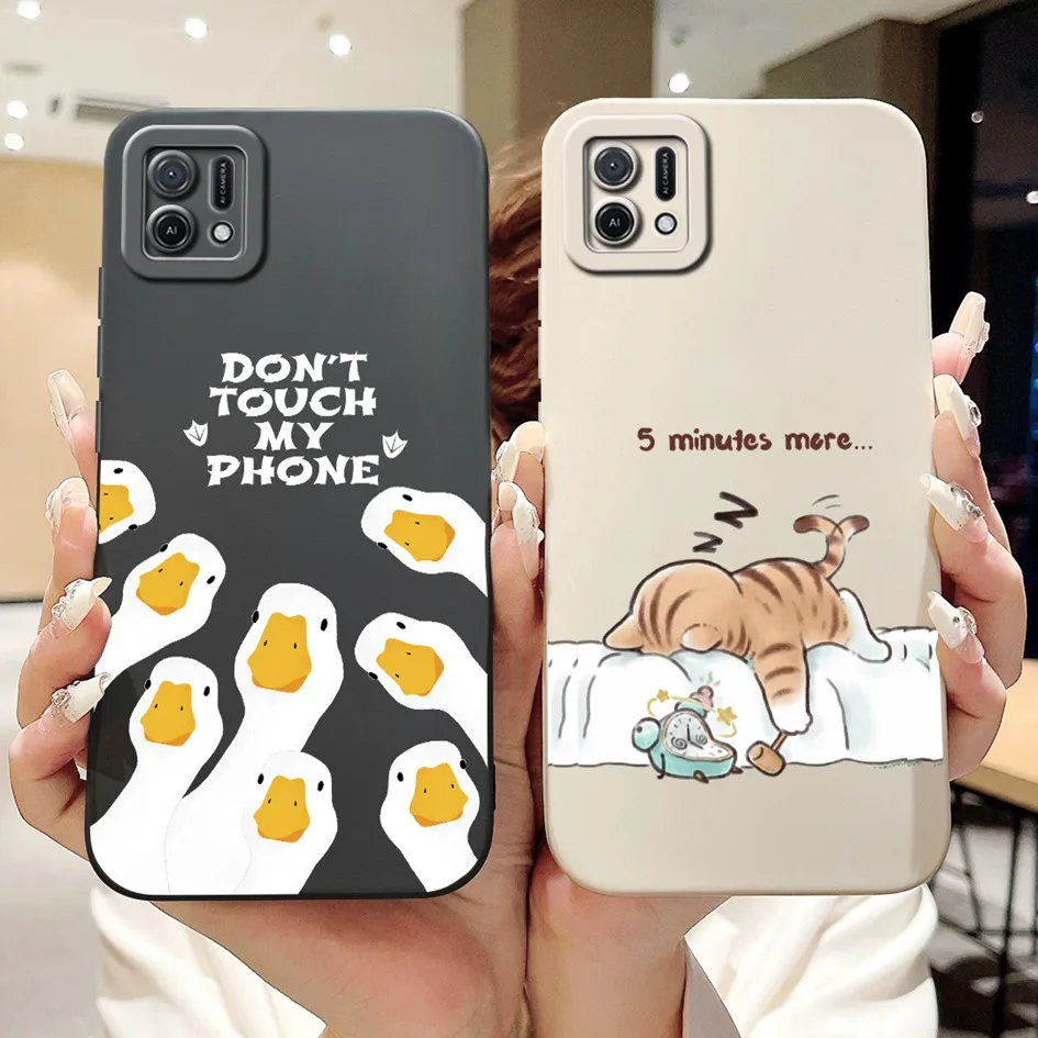 Para Oppo A16k Funda CPH2349 pato de dibujos animados gato encantador Funda de silicona suave a prueba de golpes Funda de teléfono para OPPOA16K OPPOA16e A 16K parachoques