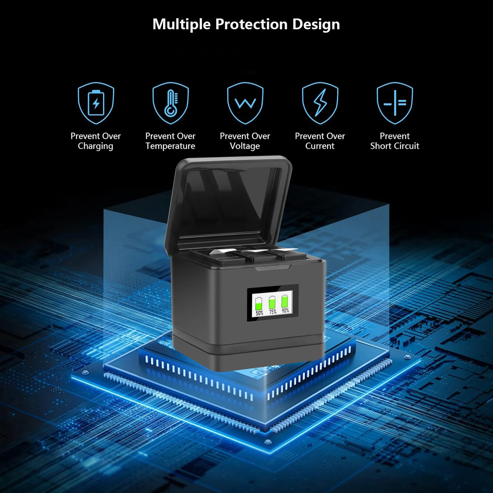 Cargador de batería para Insta360 Ace Pro, accesorios con pantalla OLED a Color - imagen 4