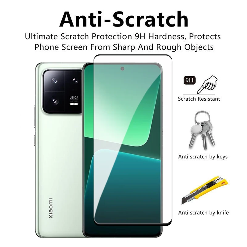 Protector de pantalla curvado para Xiaomi 13 Pro, 3D cubierta completa de vidrio templado, película de lente para Xiaomi 12, 12X, 12S Pro - imagen 4