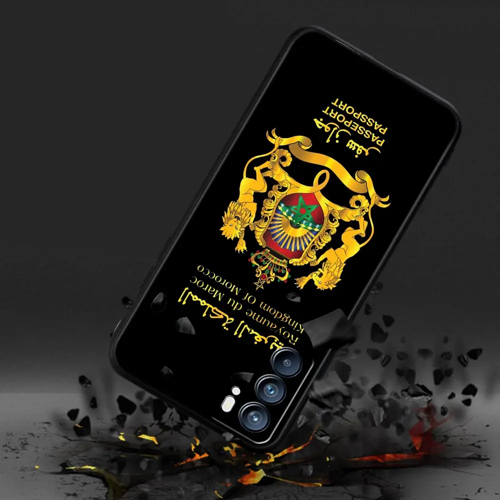 Funda de teléfono con pasaporte y bandera de Marruecos para Oppo Find X5 Pro Reno7 SE Reno6 Z 5G A54 A53 A52 A9 2020 A95 A16 A76 A74 A12 - imagen 3