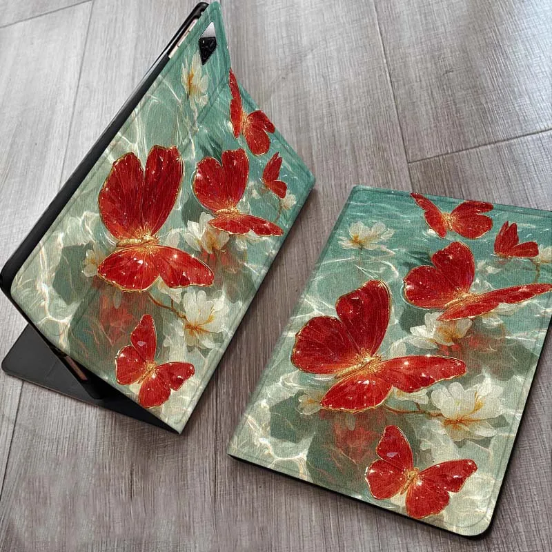 Arte ondulado de mariposa para Xiaomi Redmi Mi Pad 2 4 5 6 6s 7 8 11 12,5 12,4 11,2 8,7 SE Pro Plus Max funda para tableta - imagen 2