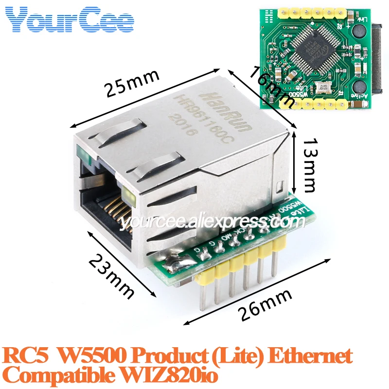 Módulo de red serie a Ethernet XL9120 CH9120 10Mbps Mini ENC28J60 XL9120 W5500 WT32-ETH01 FS100P RC5 HR911105A placa Ethernet - imagen 3