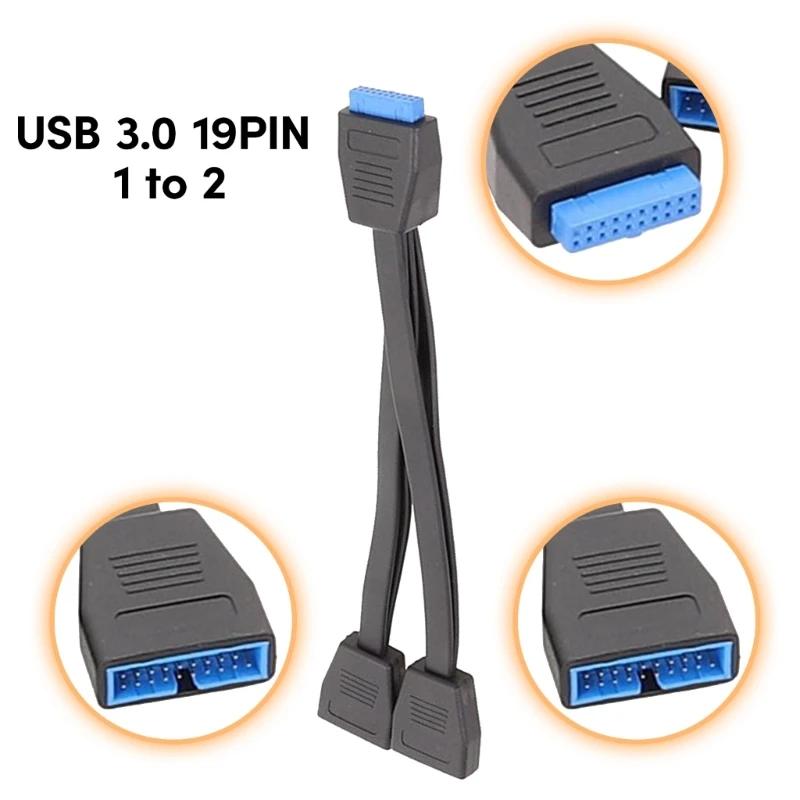 Cable divisor USB 3,0 para placa base, Cable de expansión, 19Pin/20Pin, USB3.0, 19Pin, 1 a 2, 20CM - imagen 3