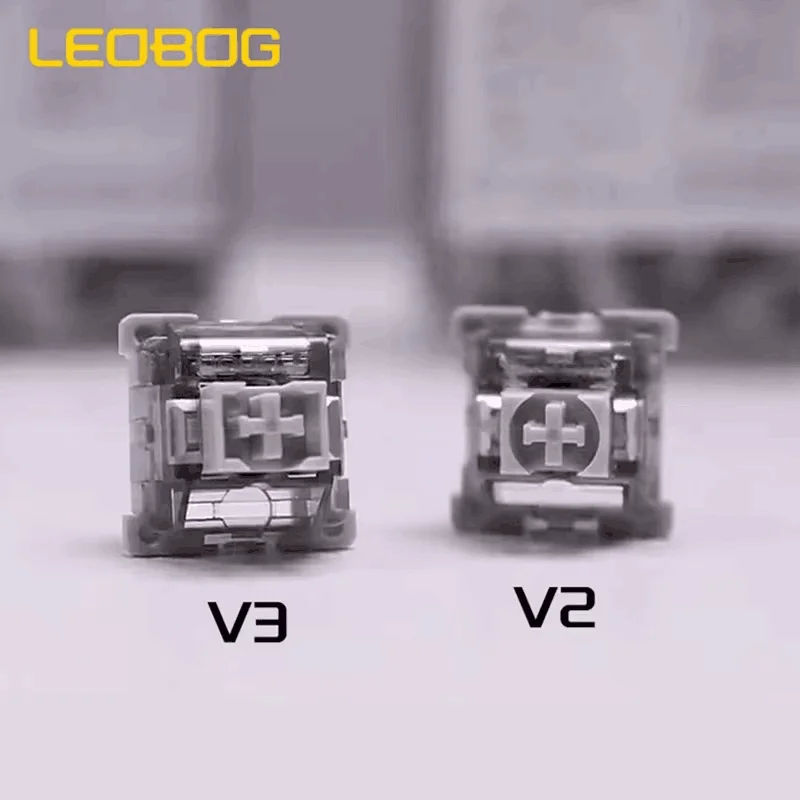 LEOBOG GreyWood V3 interruptor lineal gris interruptores Teclado mecánico personalizado 3 pines DIY teclado para juegos MX RGB interruptor MX de intercambio en caliente - imagen 4