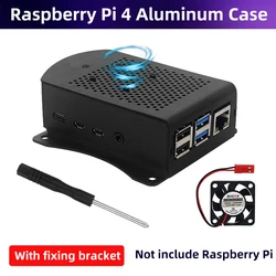 Caja Metal Raspberry Pi 4 Modelo B con Ventilador y Soporte Montaje