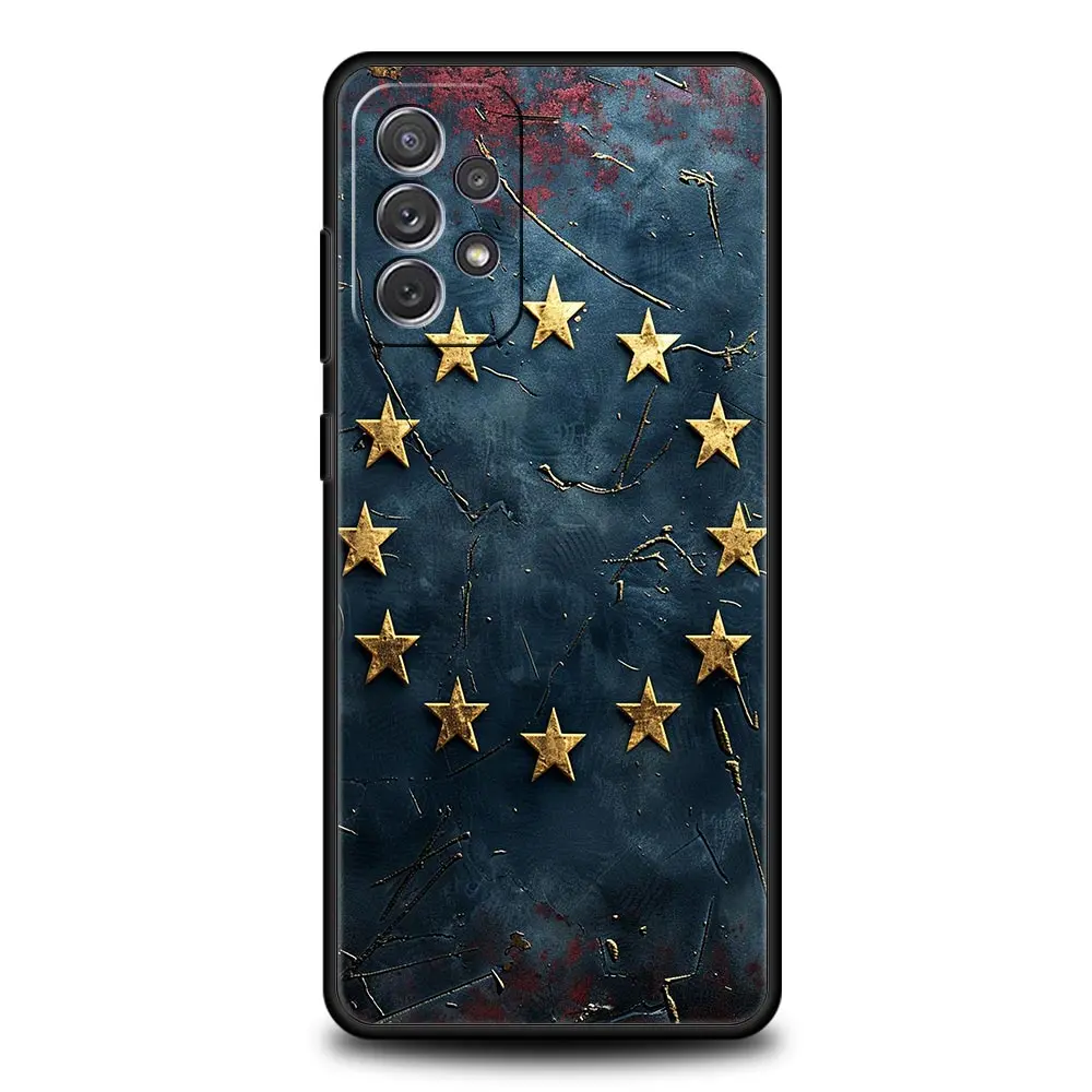 Funda de teléfono con bandera de la UE para Samsung A51 A71 A21S A17 A11 A15 A25 A31 A41 A23 A33 A53 A73 A07 A03S A05S A13 A35 A55 5G - imagen 2