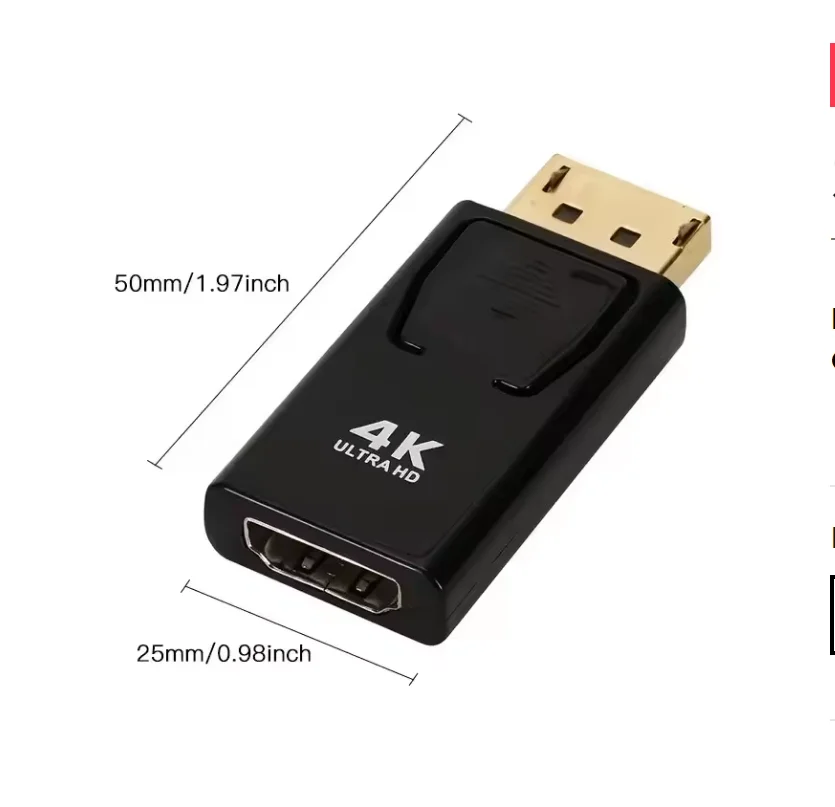 Adaptador Compatible con DisplayPort a HDMI 4K 1080P DP macho a hembra HD TV Cable de Audio y vídeo Compatible con HDMI para PC TV portátil - imagen 5