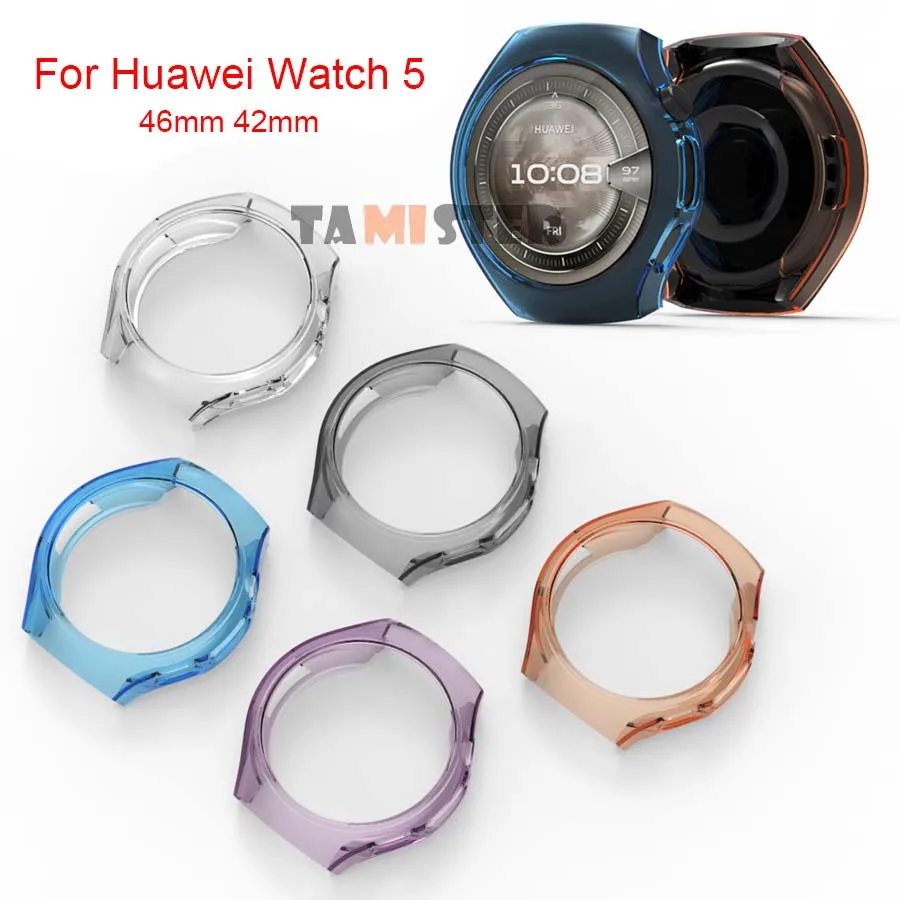 Para Huawei Watch 5 46mm 42mm funda protectora suave de TPU parachoques para Huawei Watch 5 42 46mm accesorios de marco Protector