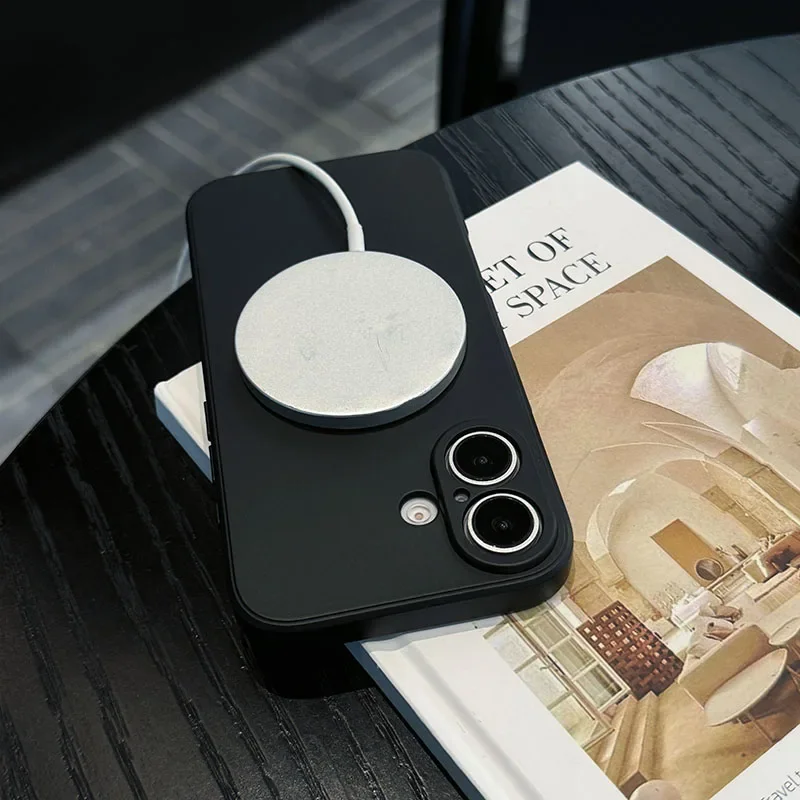 Para Magsafe Original funda de carga inalámbrica magnética para iPhone 14 15 16 Pro Plus Max bolsa de teléfono de silicona líquida suave armadura - imagen 5