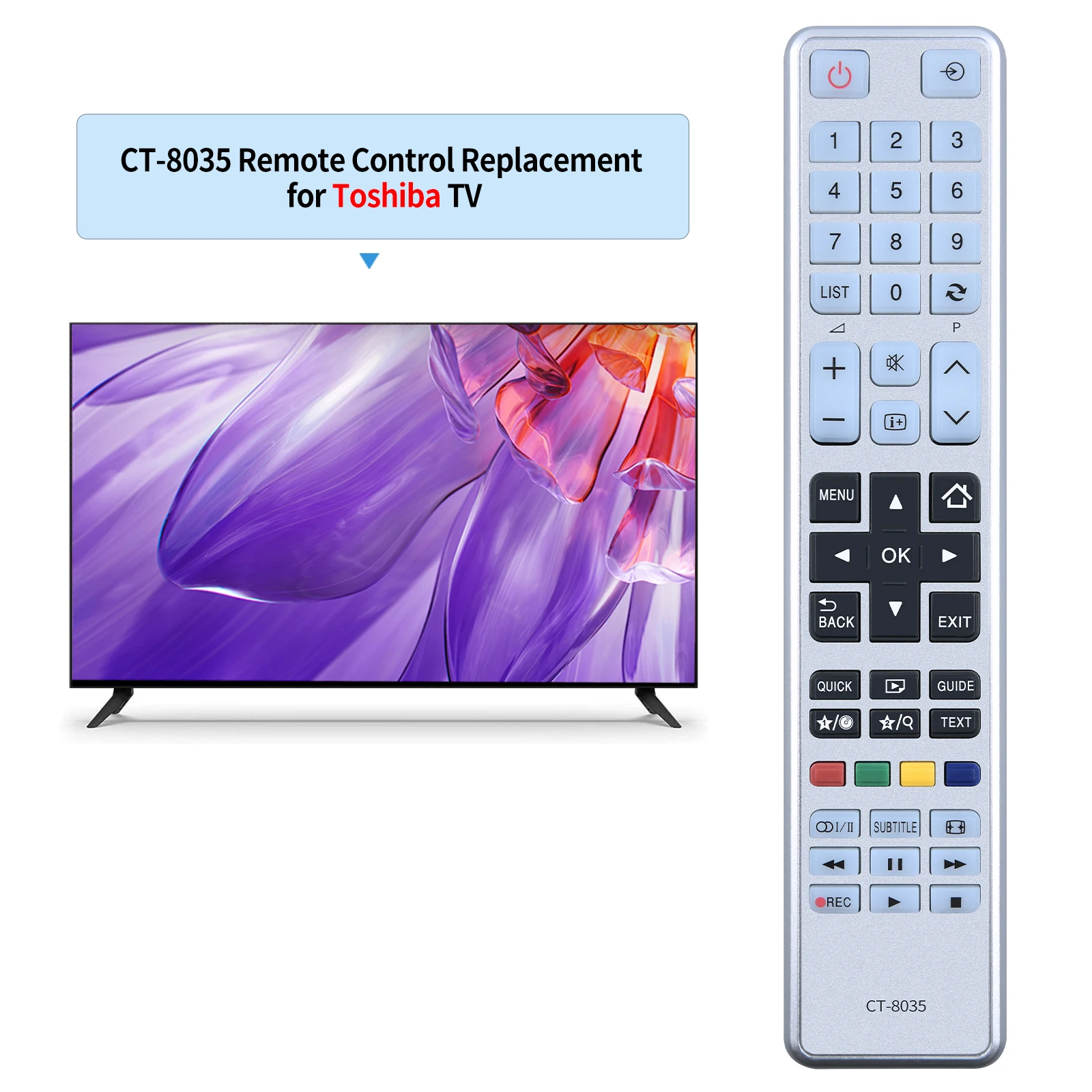 Nuevo CT-8035 de Control remoto para TOSHIBA LCD LED TV CT8040 40L3453DB 40L3455DB - imagen 2
