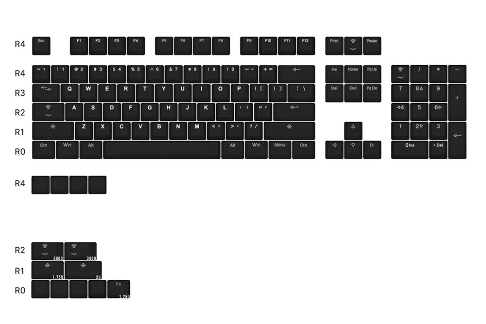 Taihao PBT teclas de doble disparo para juegos diy, teclas mecánicas, tapas retroiluminadas, perfil oem, luz a través de negro - imagen 2