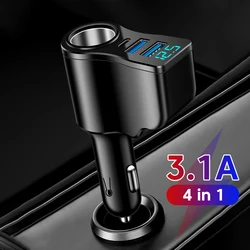 Cargador de coche USB-C rápido, pantalla digital para iPhone Samsung