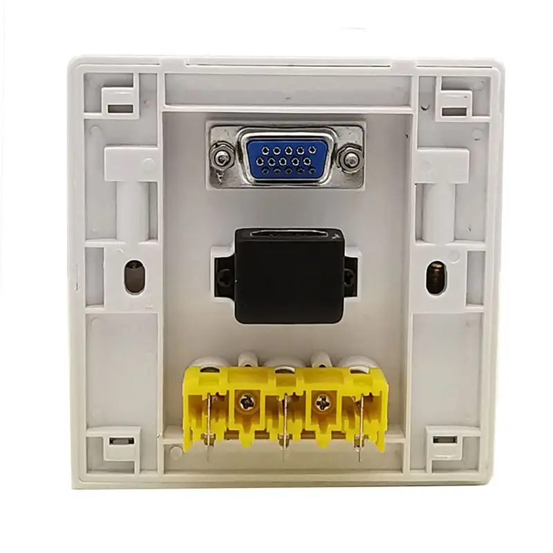Panel Multimedia tipo 86, Cable de alta definición 4K, enchufe Compatible con HDMI, Panel VGA y enchufe de pared de Audio y vídeo 3rca - imagen 3