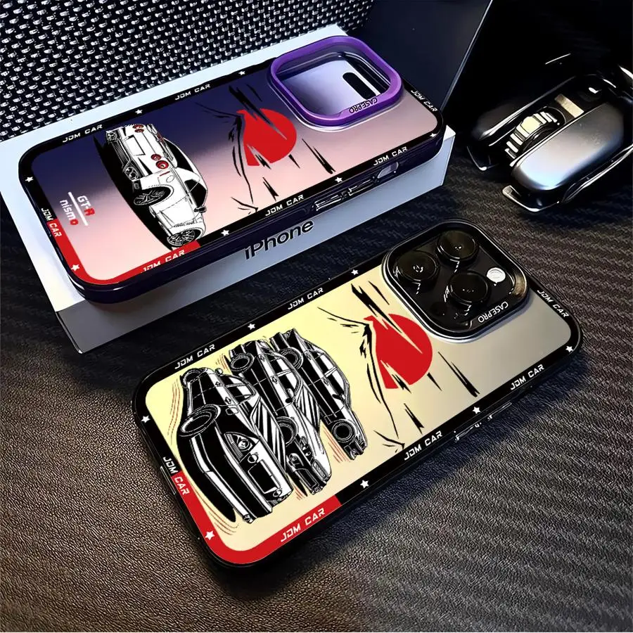 Cool funda de teléfono de coche para Apple iPhone 15 16 Plus 14 Pro 13 X XS Max 12 Pro 11 Pro Max XR 13 Pro Max cubierta suave - imagen 3