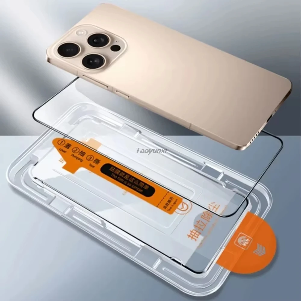 1-5 uds protectores de pantalla de vidrio templado de fácil instalación para iPhone 17 Pro Max 16 15 14 13 11 12 Pro 16e Mini 6 7 8 Plus SE XR XS - imagen 2