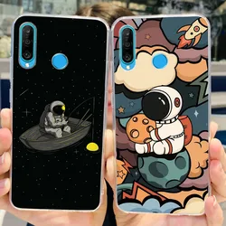 Funda silicona Huawei P30 Lite – Parachoques astronauta transparente