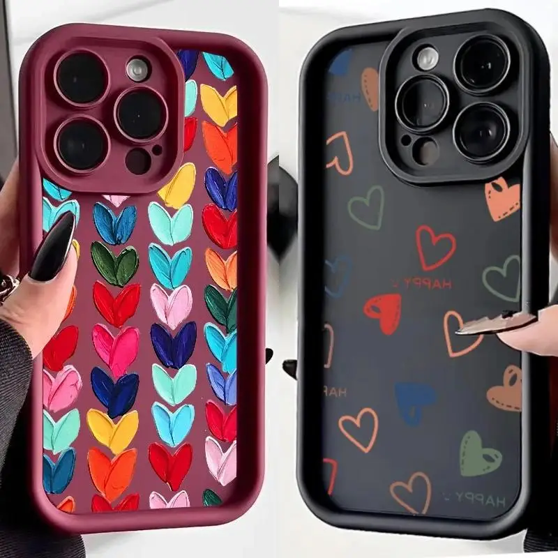 Funda de teléfono con forma de corazón de amor para OPPO Reno 10 5G 11 12 Pro 12F 8T 6 8 A3 Pro 7 4G 5 6 Lite A60 A78 A58 A77 A57 A98 A38 A17