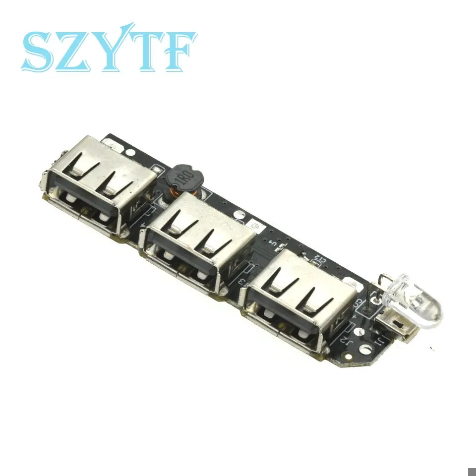Placa de circuito de energía móvil con 3USB, módulo de impulso de 5V 2.1A/circuito de Banco de energía DIY/batería de litio 18650 - imagen 4