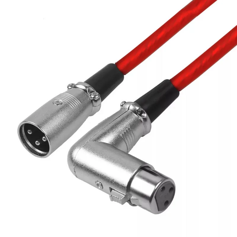 Cable de Audio XLR macho a hembra de 90 grados, Cannon Balanced, micrófono XLR Karon, consola de mezcla, línea de extensión de tarjeta de sonido - imagen 3
